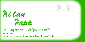 milan happ business card